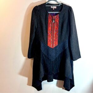 SISSY ME Sz M (estimated) Jacket Zipper Closure Contrasting Lining Asymmetrical